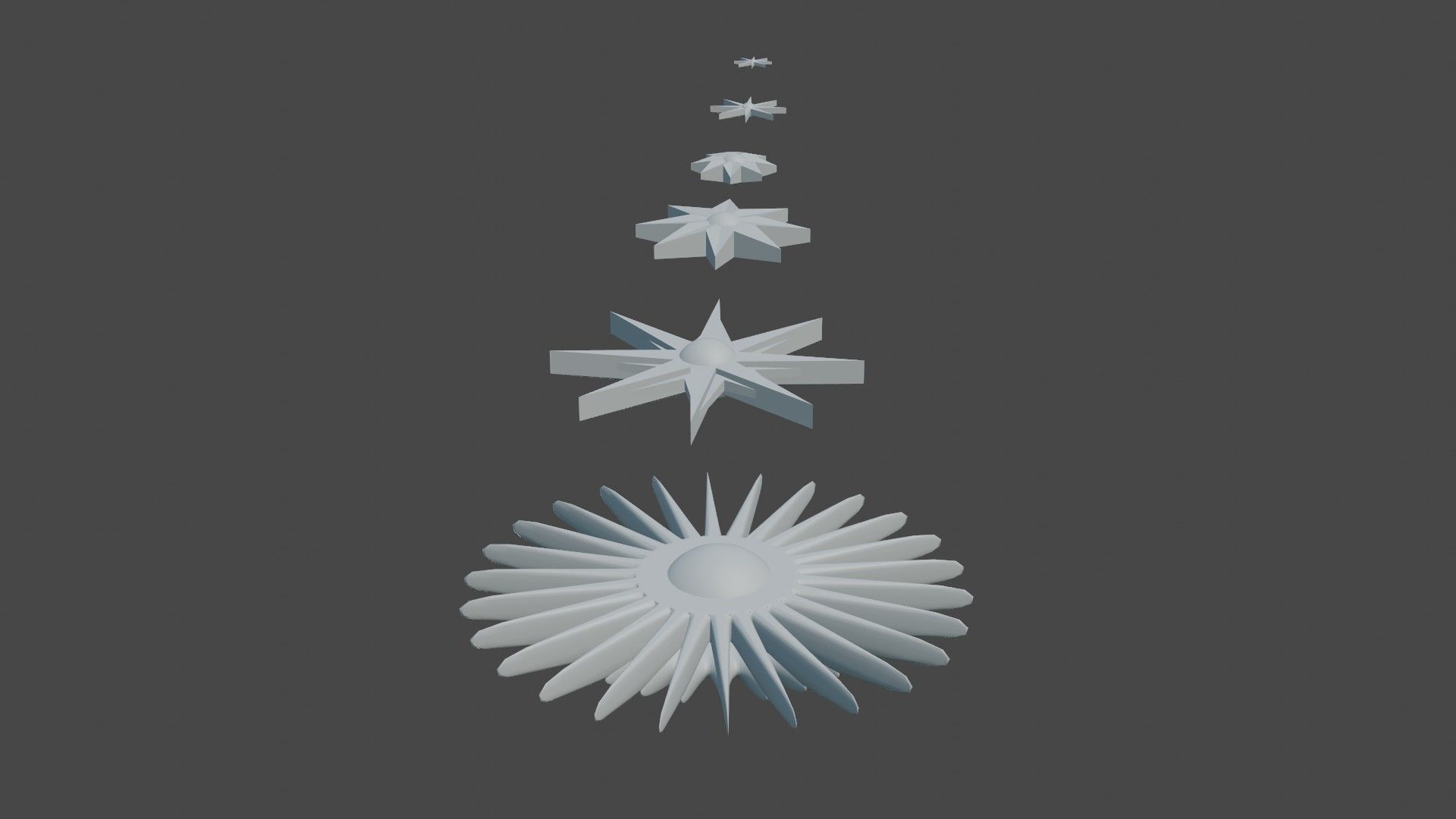 6 Stars - The Set of star shaped ornaments Low-poly 3D model_2