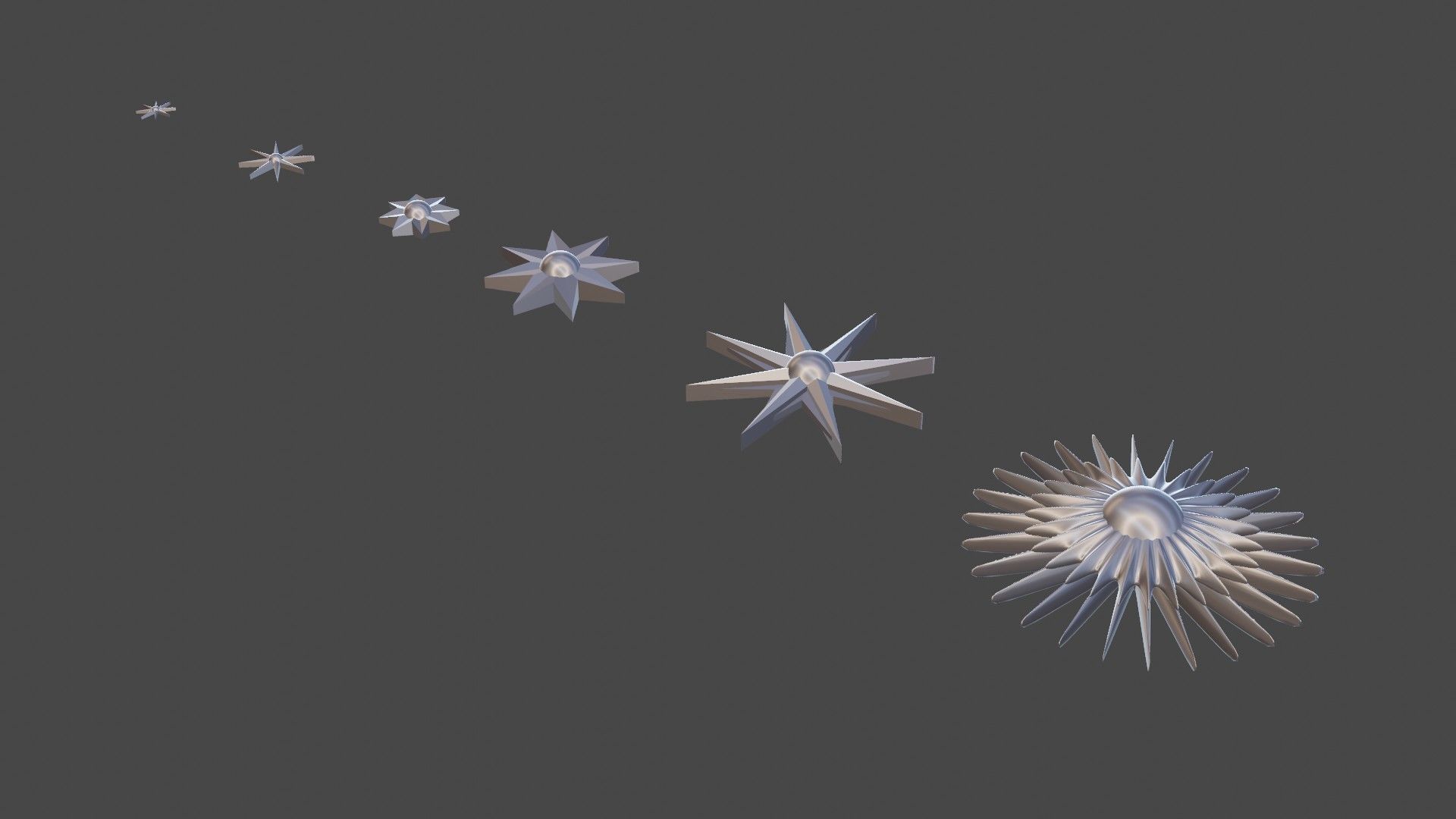 6 Stars - The Set of star shaped ornaments Low-poly 3D model_8