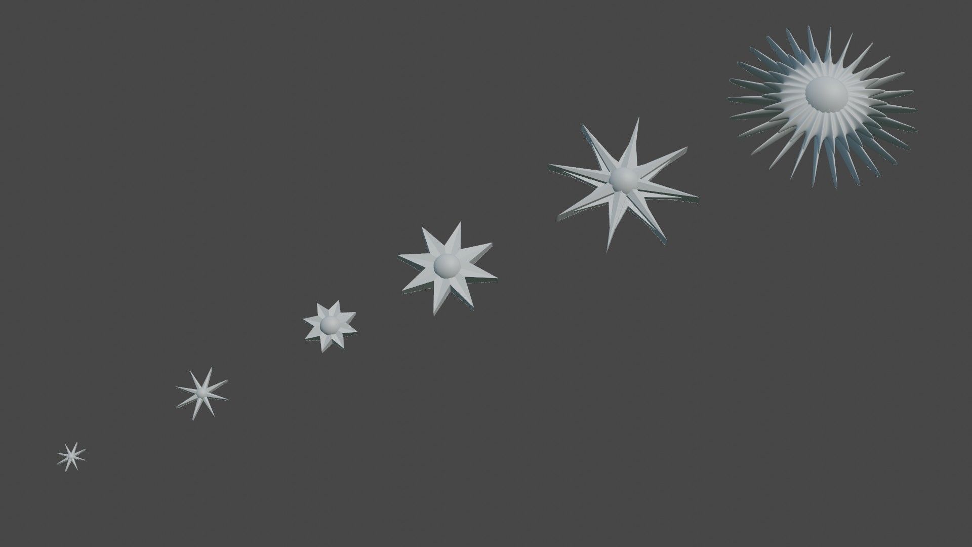 6 Stars - The Set of star shaped ornaments Low-poly 3D model_4