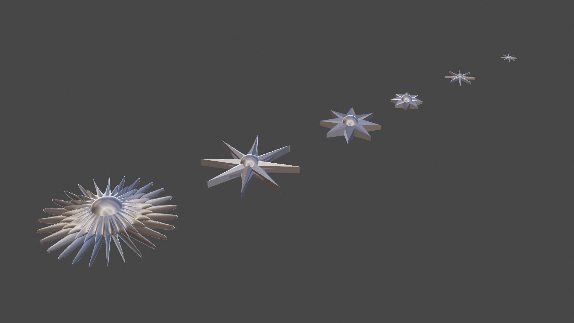 6 Stars - The Set of star shaped ornaments Low-poly 3D model_6