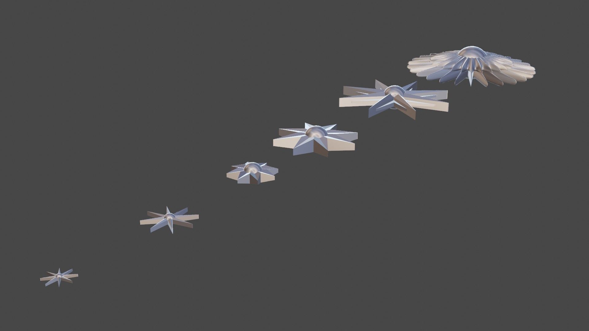 6 Stars - The Set of star shaped ornaments Low-poly 3D model_9