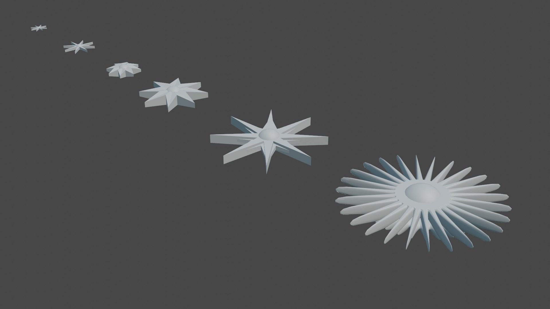 6 Stars - The Set of star shaped ornaments Low-poly 3D model_3