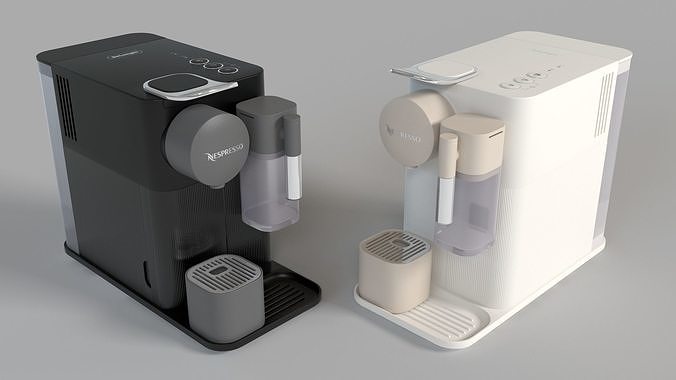 DeLonghi Lattissima Plus Espresso Maker Black And Silky White 3D model