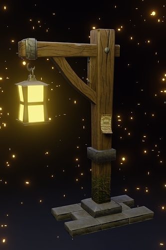 Lamp post Free low-poly 3D model