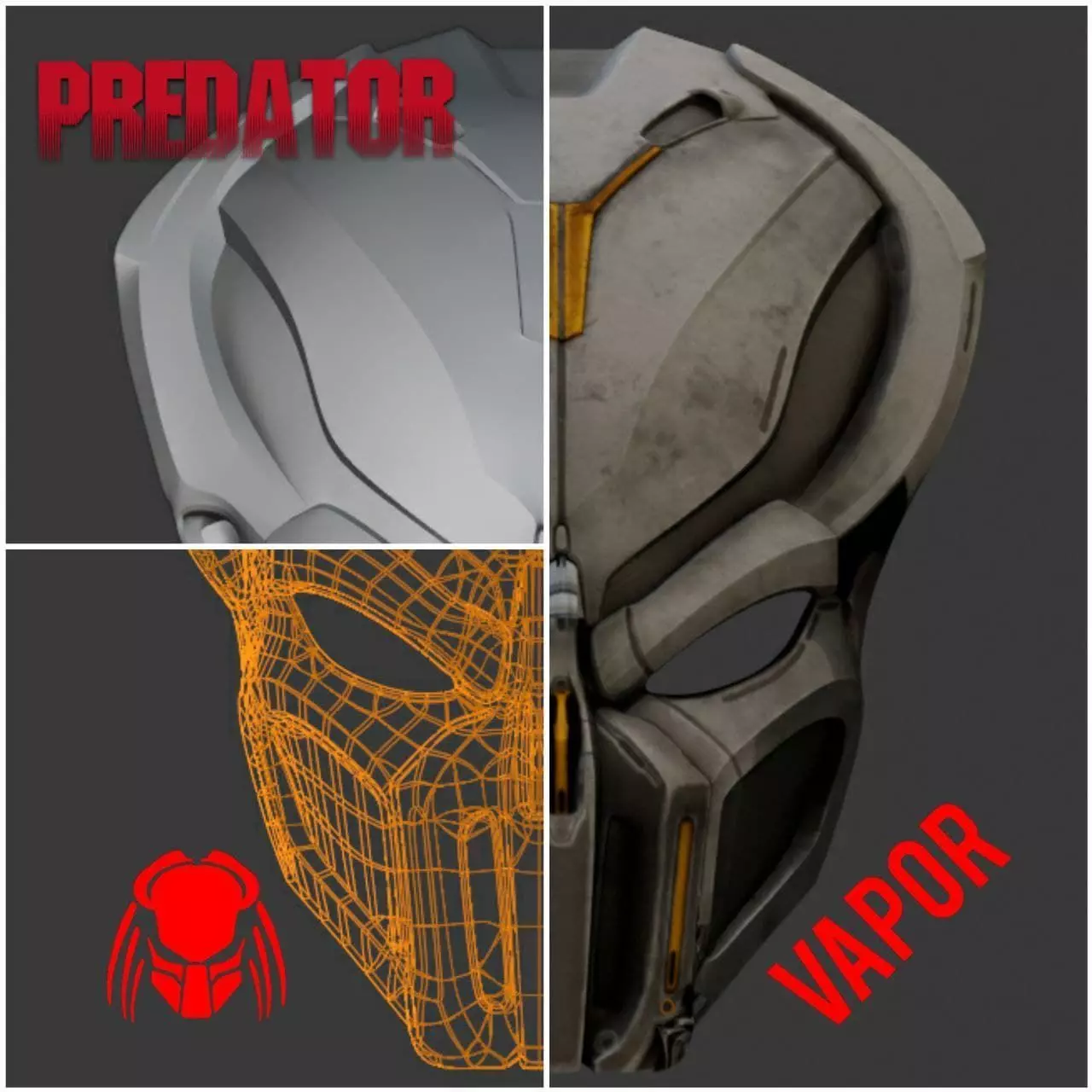 Predator mask - VAPOR 3D print model_0