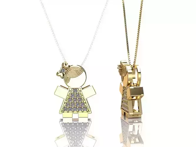 Girl Pendant 3D print model
