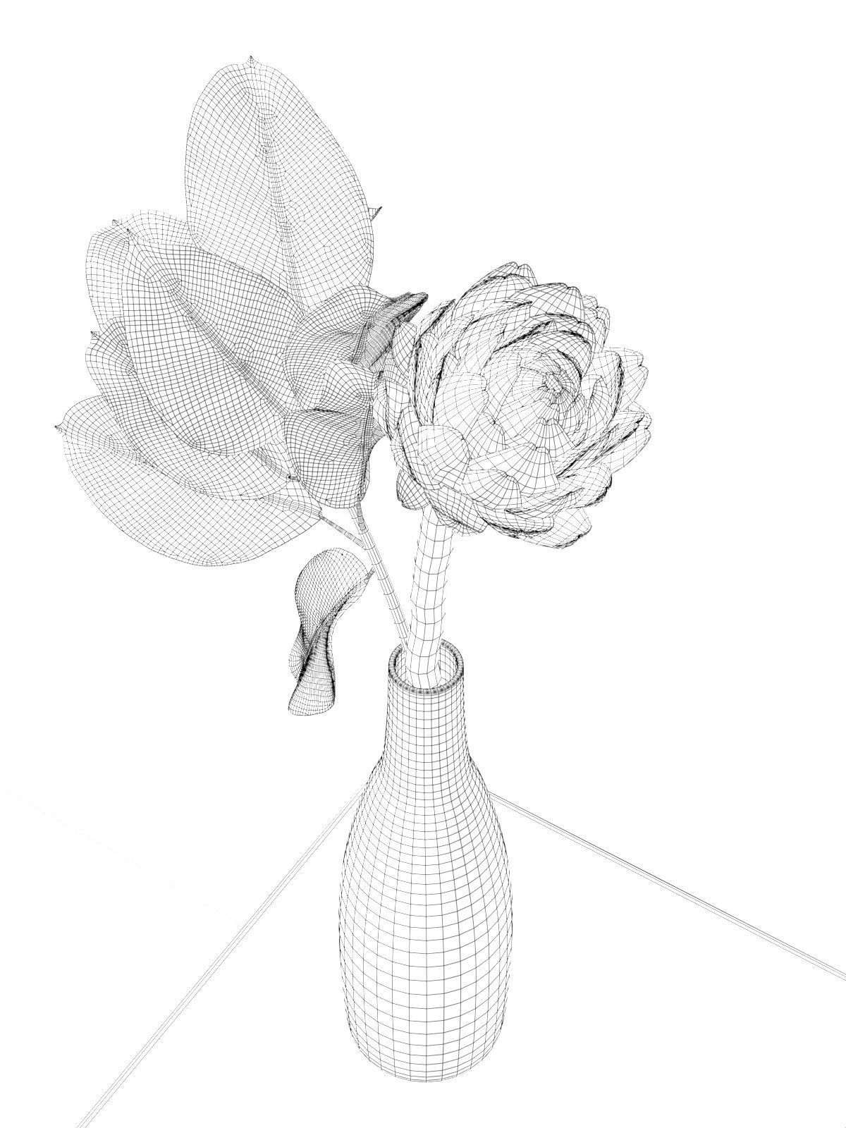 Artichoke with Leaves  3D model_4