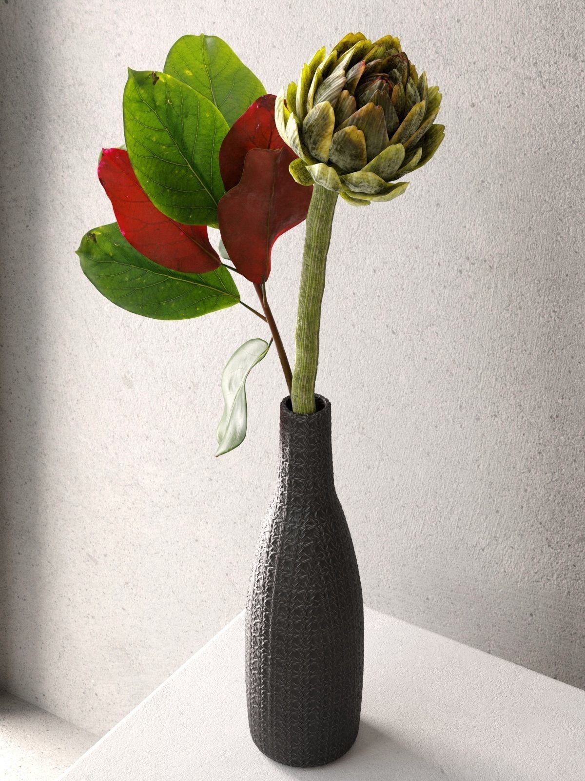 Artichoke with Leaves  3D model_1