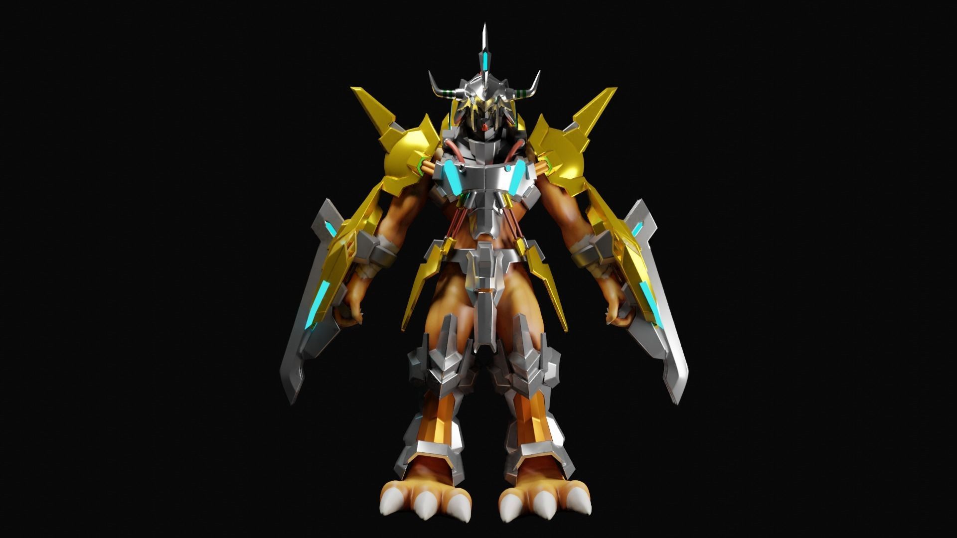 WargreymonX armor 3D print model_8