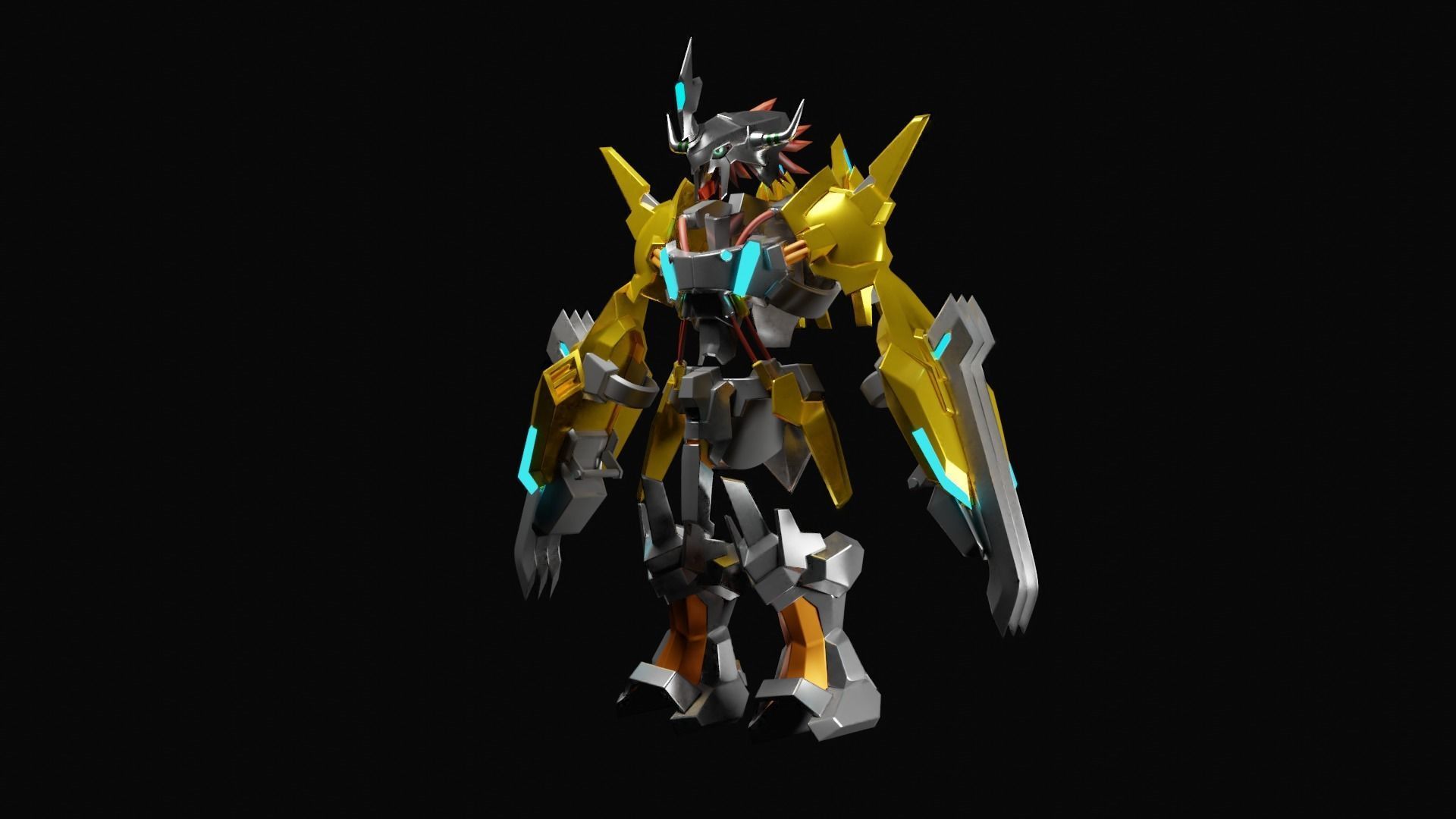 WargreymonX armor 3D print model_10