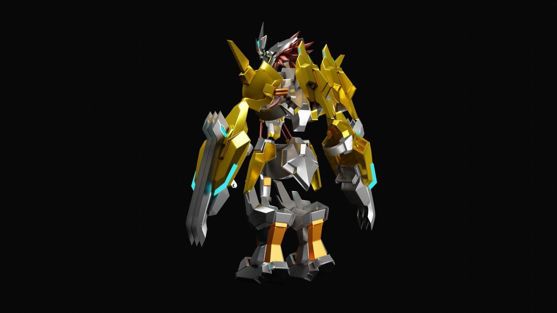 WargreymonX armor 3D print model_11