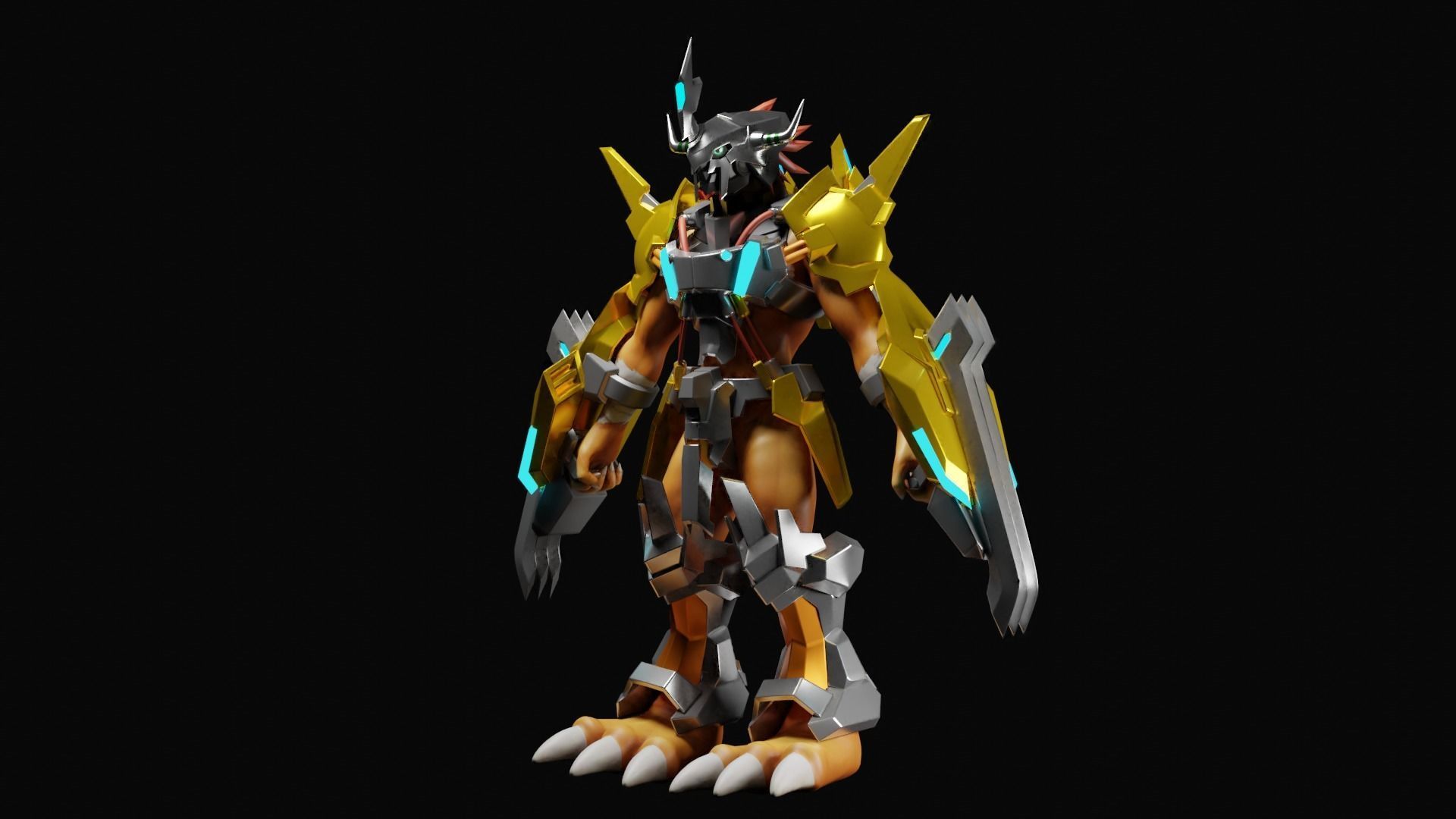 WargreymonX armor 3D print model_9