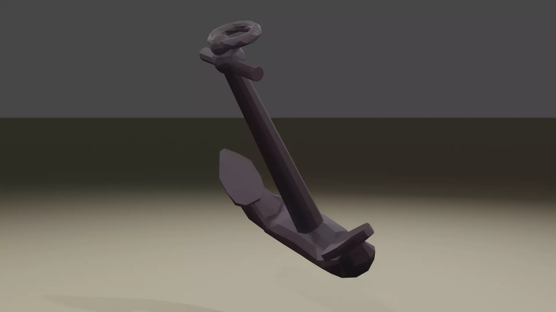 Lowpoly anchor from boat Low-poly 3D model