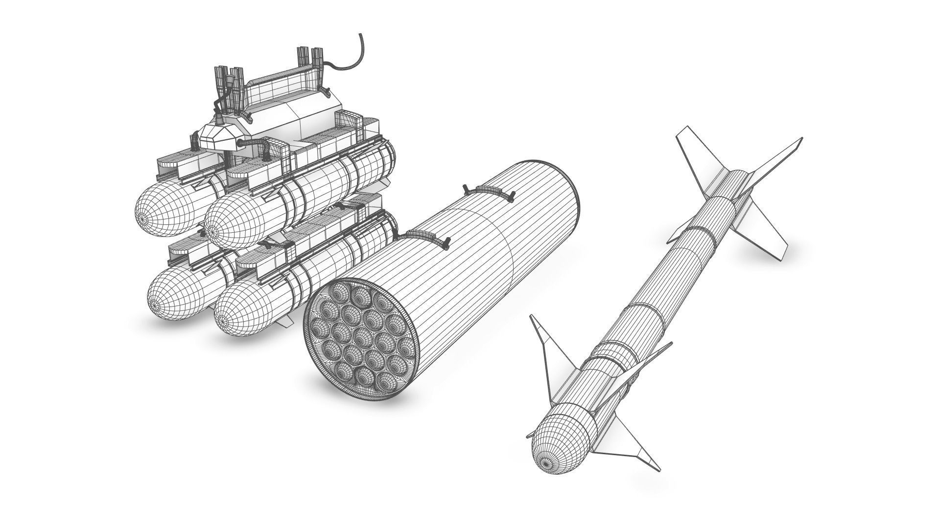 Hydra-70 Rockets with Marines Textures 3D model_3