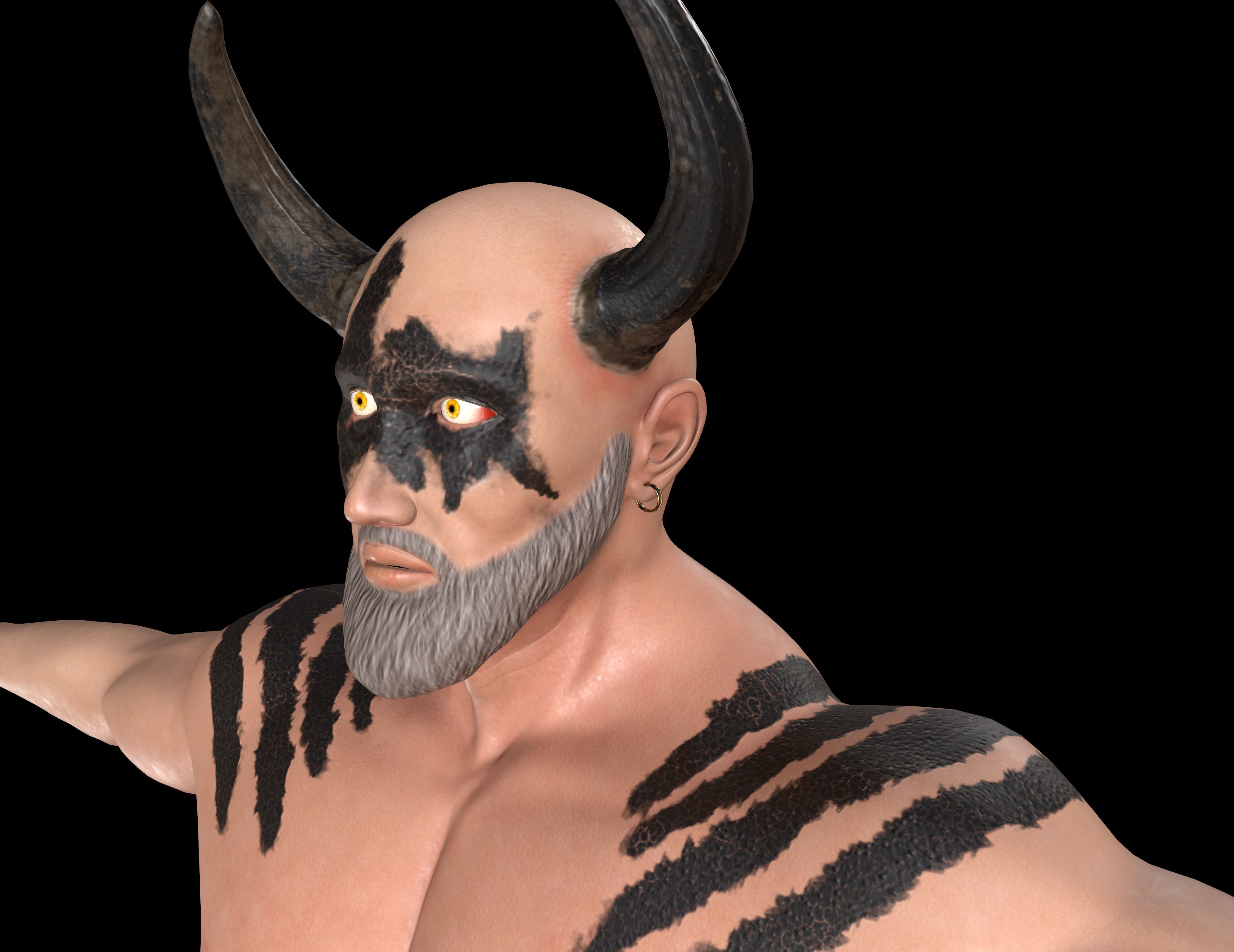 Minotaur Giant Creature Gaming Character Low-poly 3D model_6