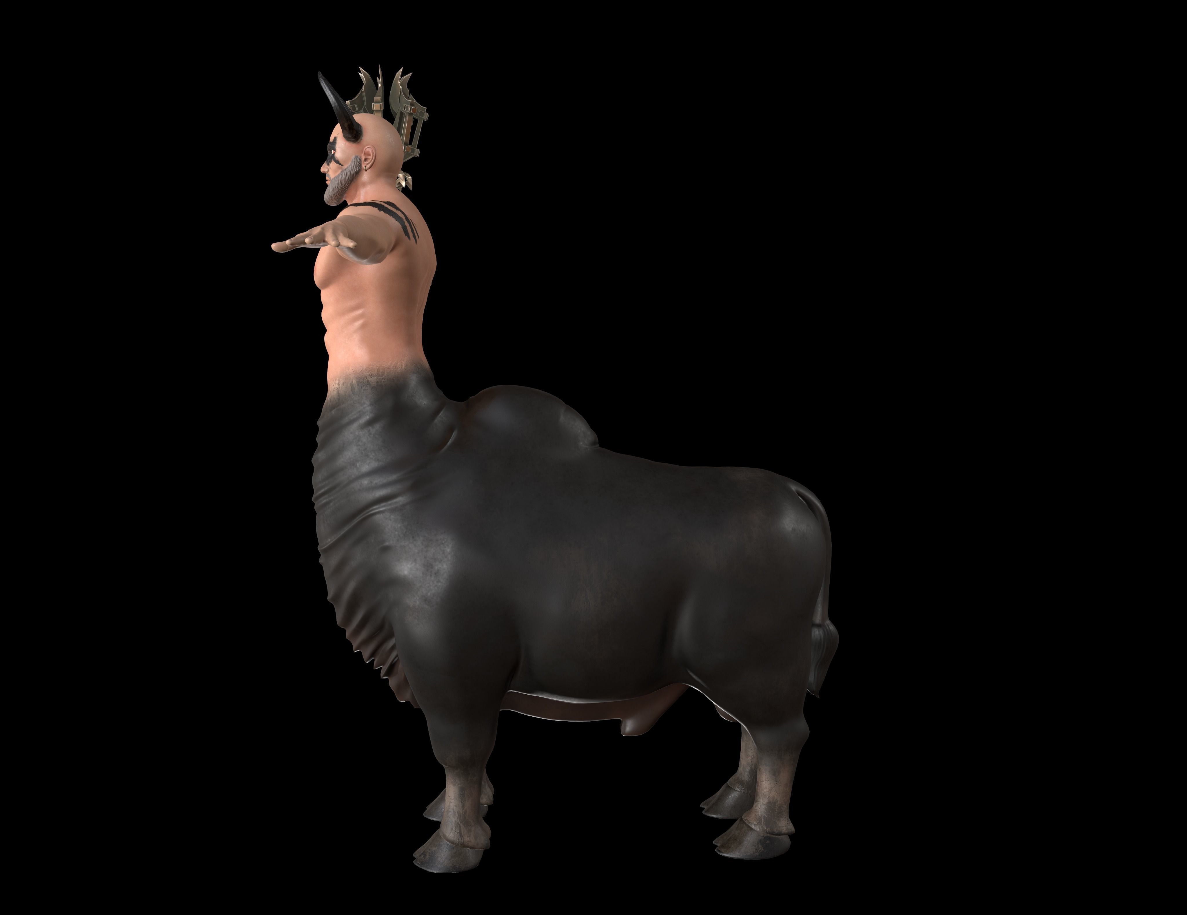 Minotaur Giant Creature Gaming Character Low-poly 3D model_4