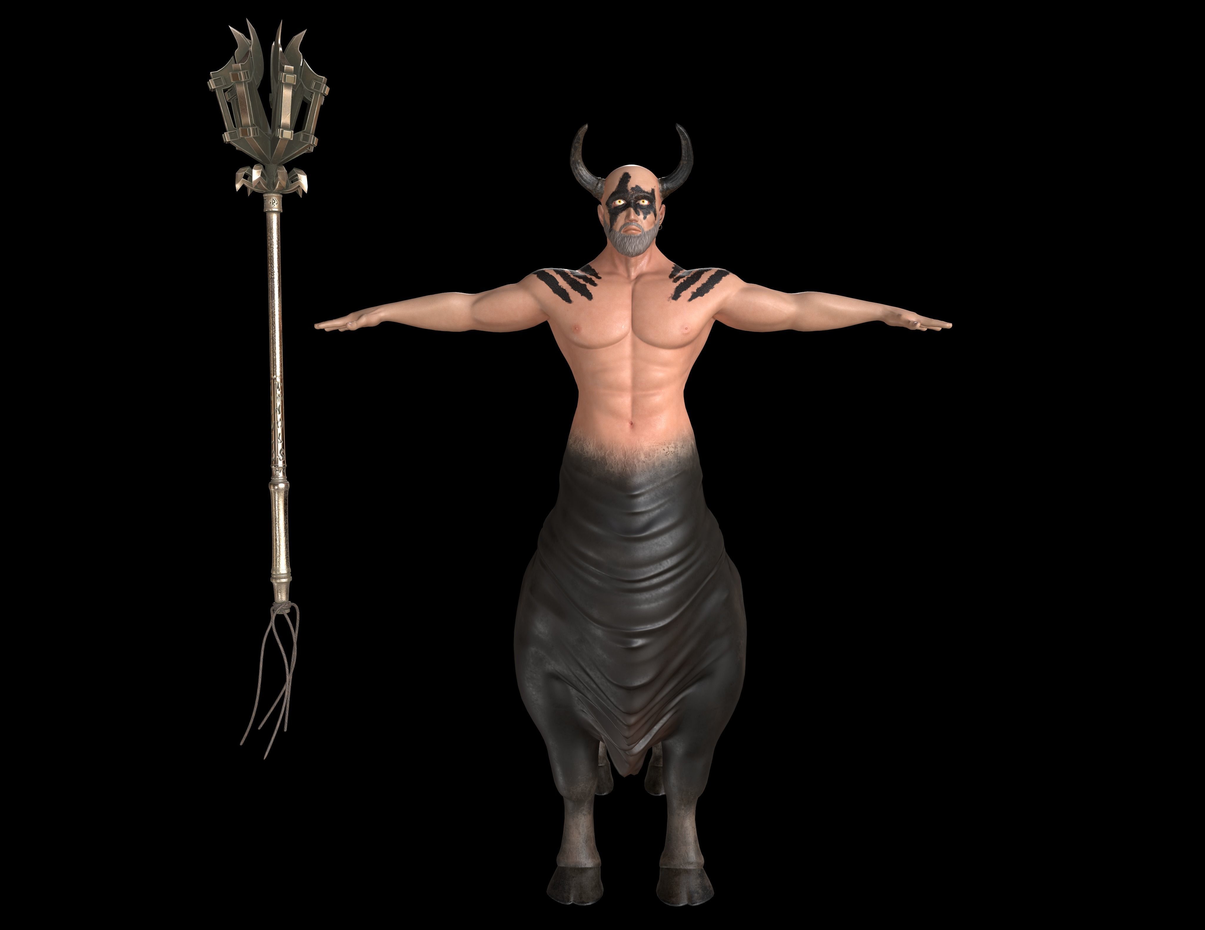Minotaur Giant Creature Gaming Character Low-poly 3D model_5