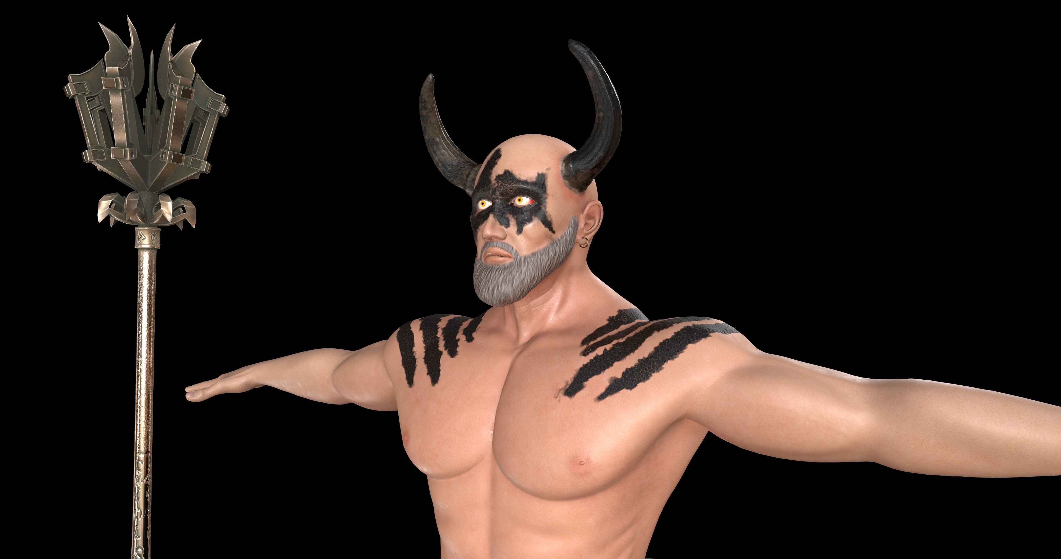 Minotaur Giant Creature Gaming Character Low-poly 3D model_3