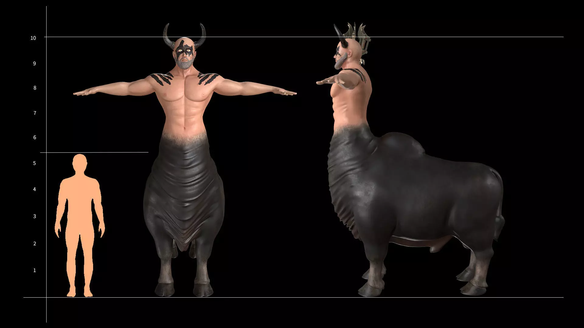 Minotaur Giant Creature Gaming Character Low-poly 3D model_0