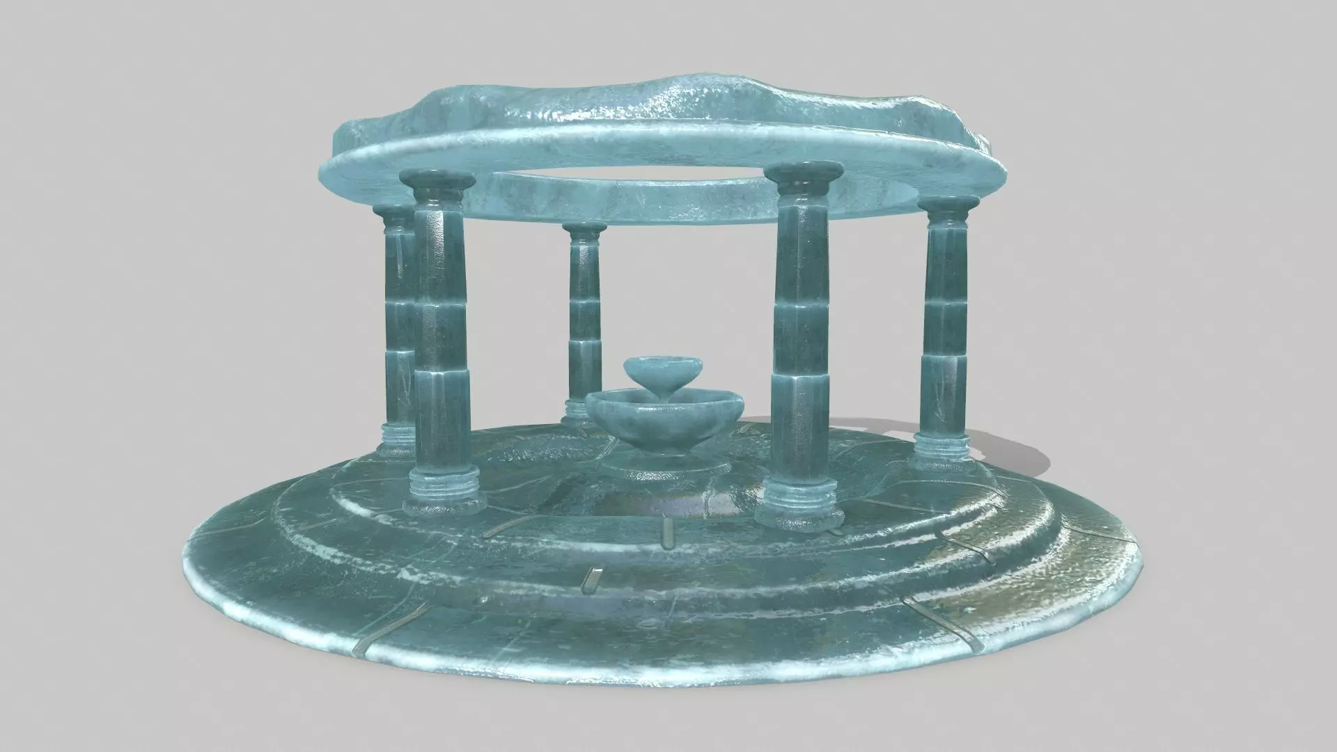 Altar Set fountain Low-poly 3D model_0