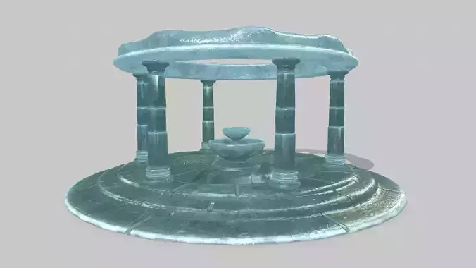 Altar Set fountain Low-poly 3D model Altar Set fountain Low-poly 3D model