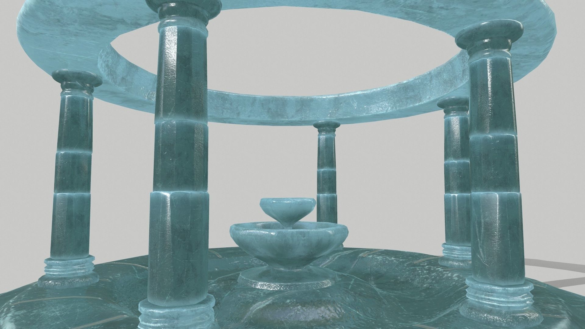 Altar Set fountain Low-poly 3D model_2