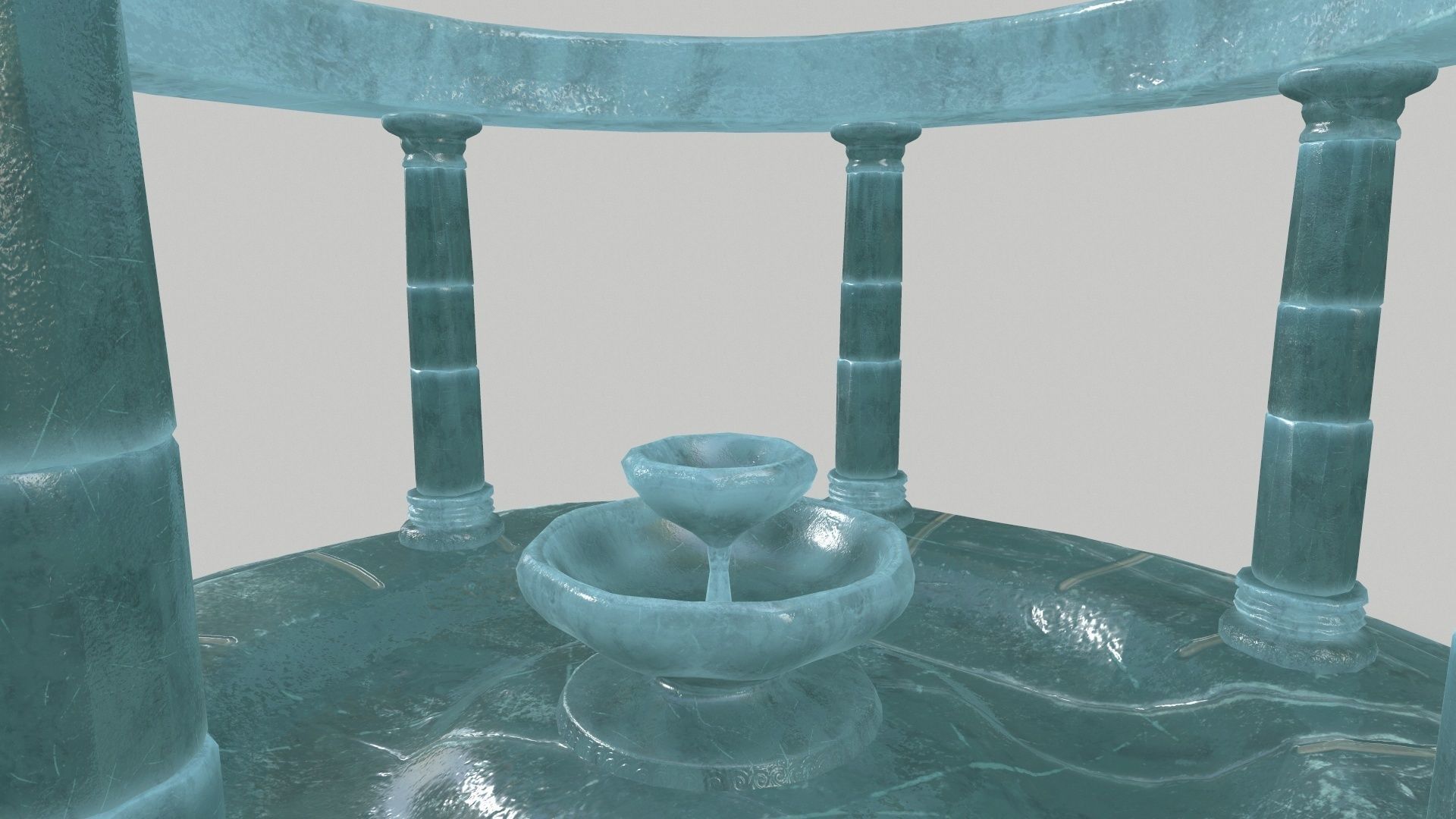 Altar Set fountain Low-poly 3D model_3