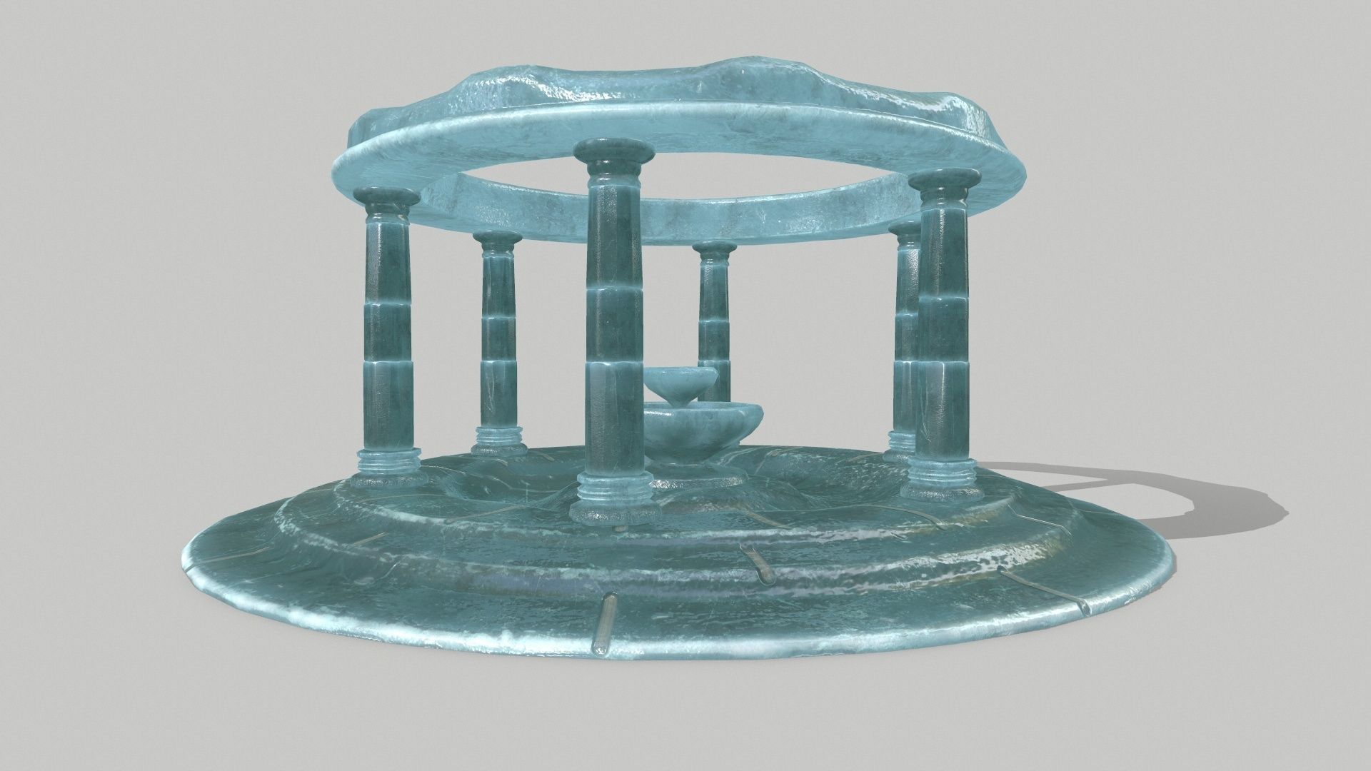 Altar Set fountain Low-poly 3D model_1