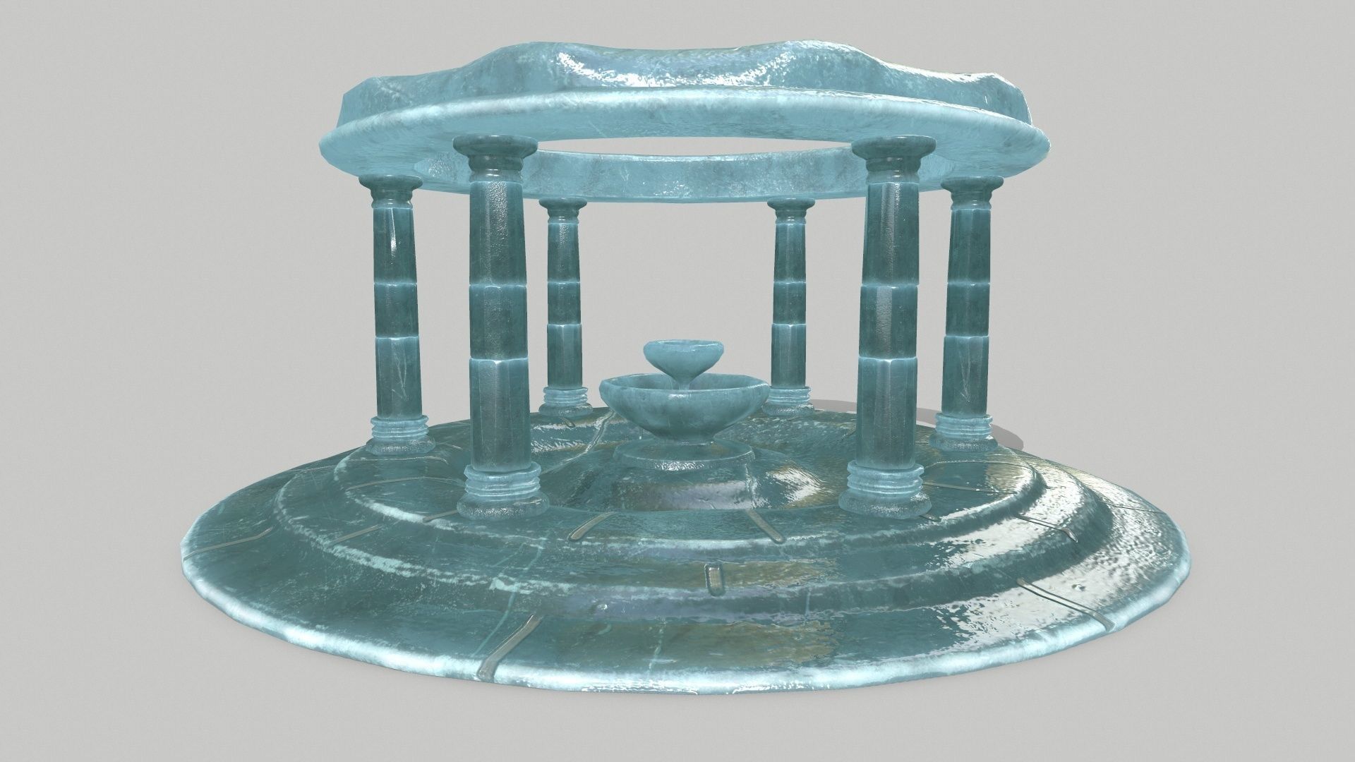 Altar Set fountain Low-poly 3D model_4