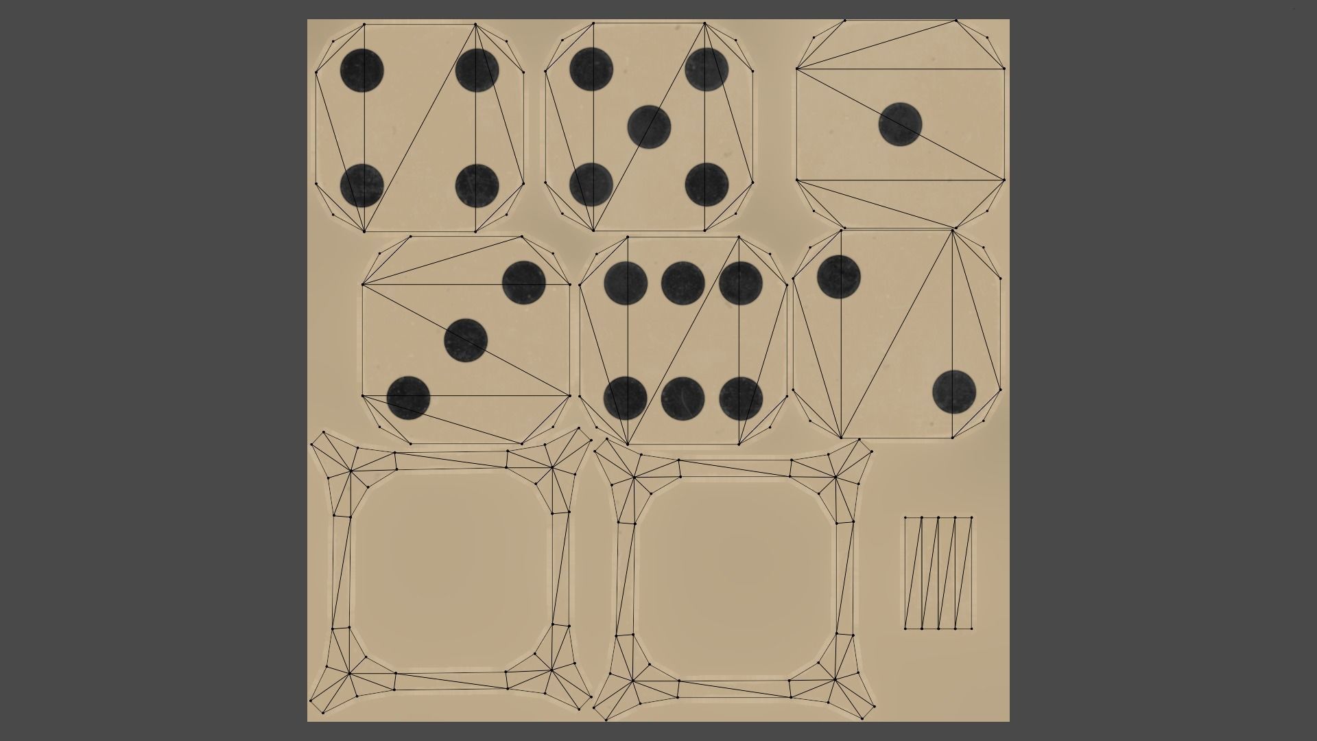 Black and White Dice Low-poly 3D model_3