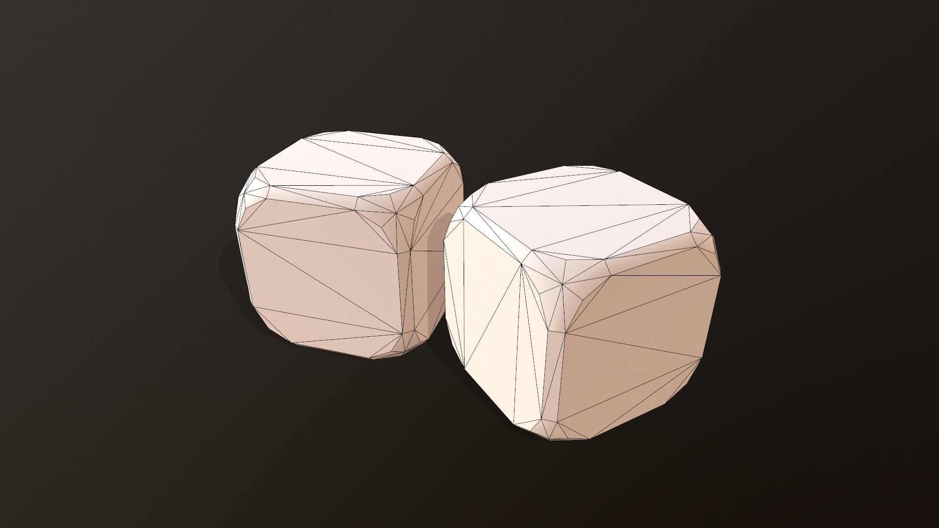 Black and White Dice Low-poly 3D model_2