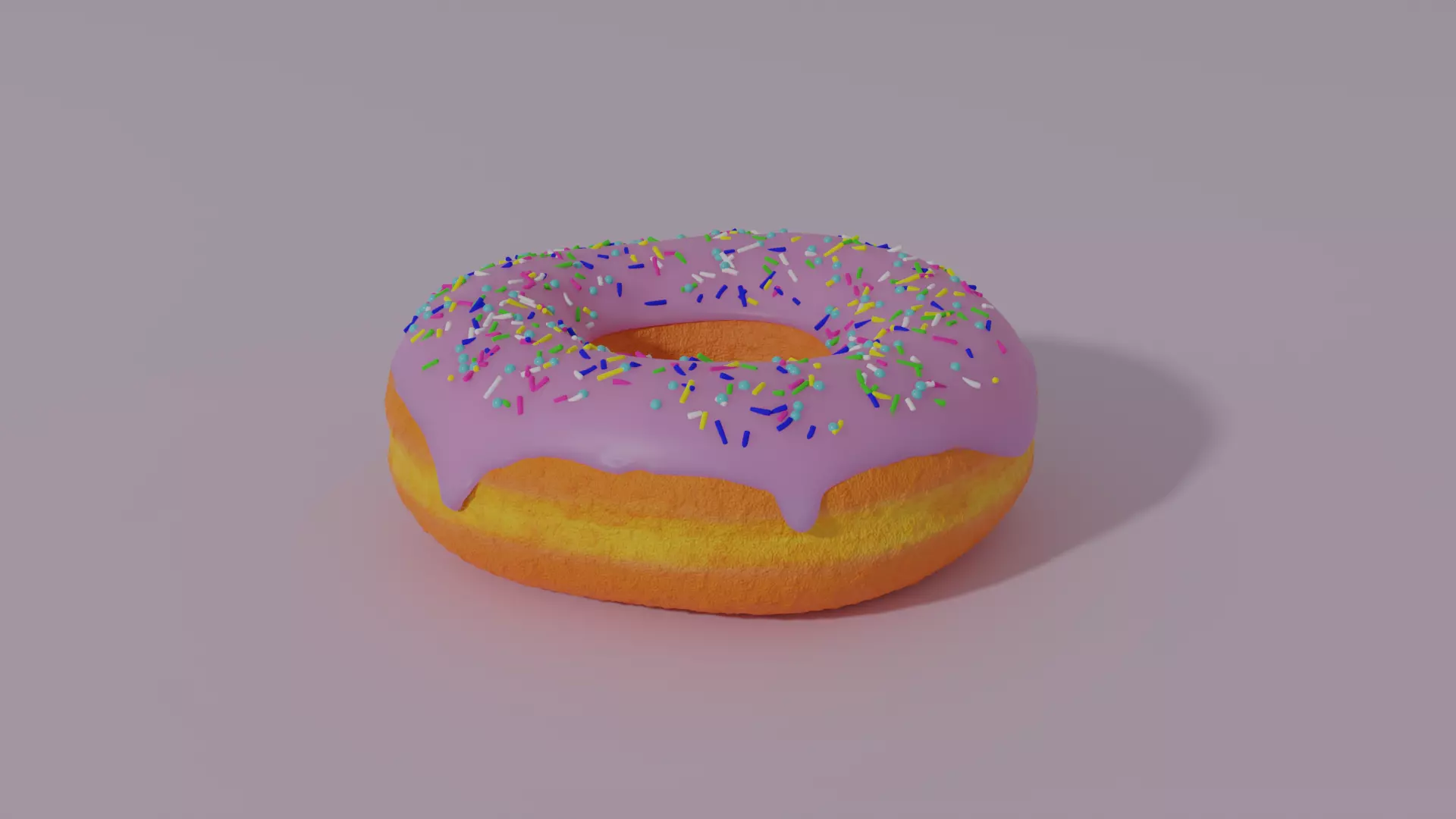 Donut with sprinkles Free 3D model_0