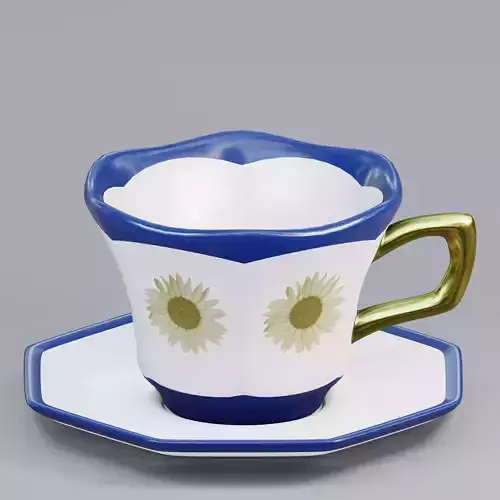 Floral porcelain tea cup