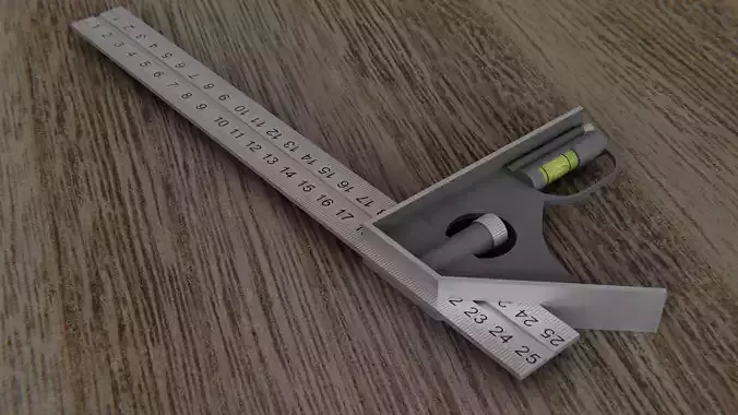 Ruler and Set Square Free 3D model