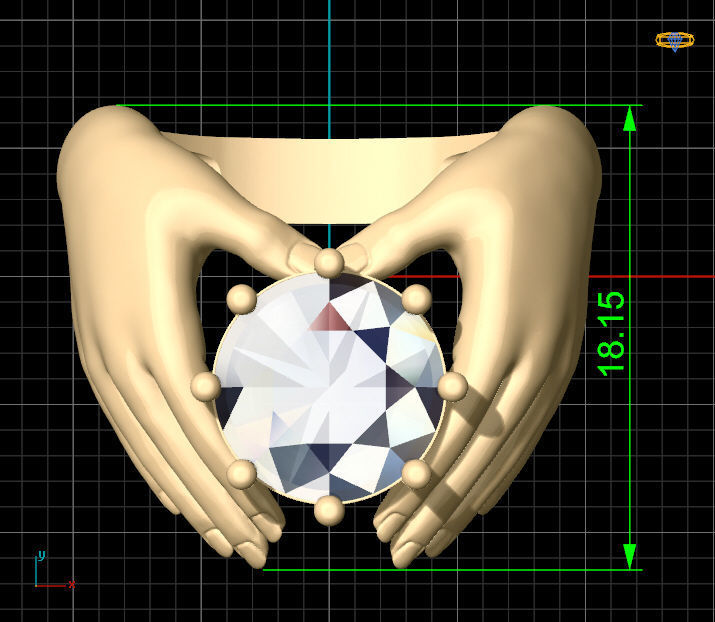 round hand Silver Gold Print 3D model 3D printable | CGTrader