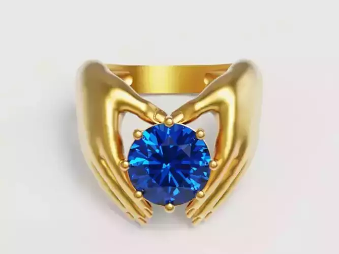 round hand Silver Gold  Print