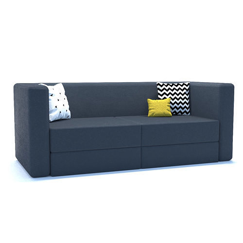 Sofa with pillows 3D model