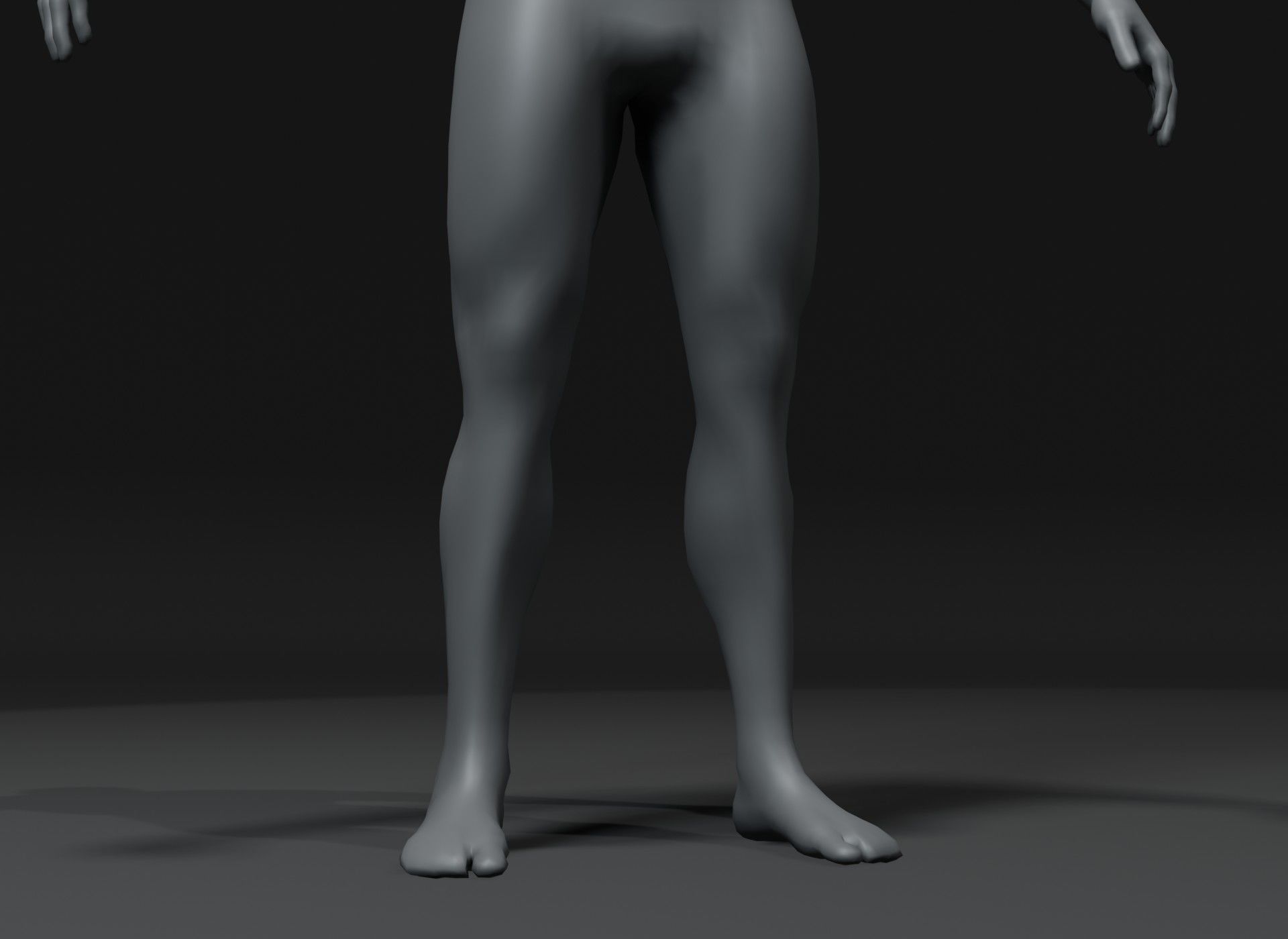 Male Body Base Mesh 3D Model 20k Polygons Low-poly 3D model_19