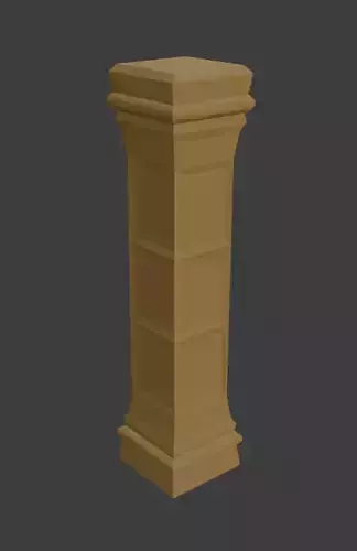 Low-poly Pillar wooden column