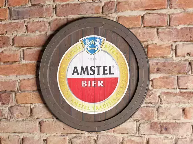  AMSTEL Beer Quarter Barrel Head 3D model 3D model