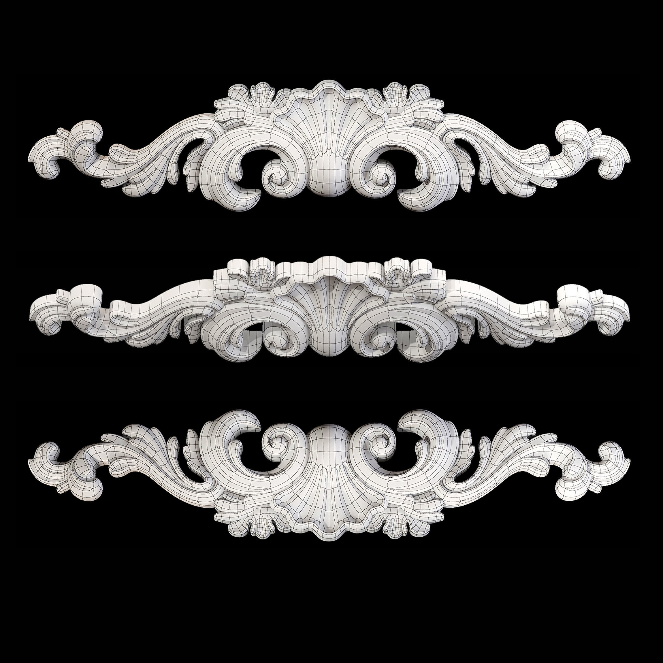 Classic carved 009 3D model_5