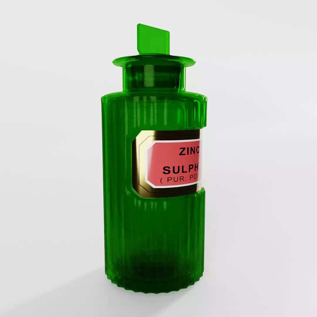 Antique Victorian Apothecary Bottle 03 3D model