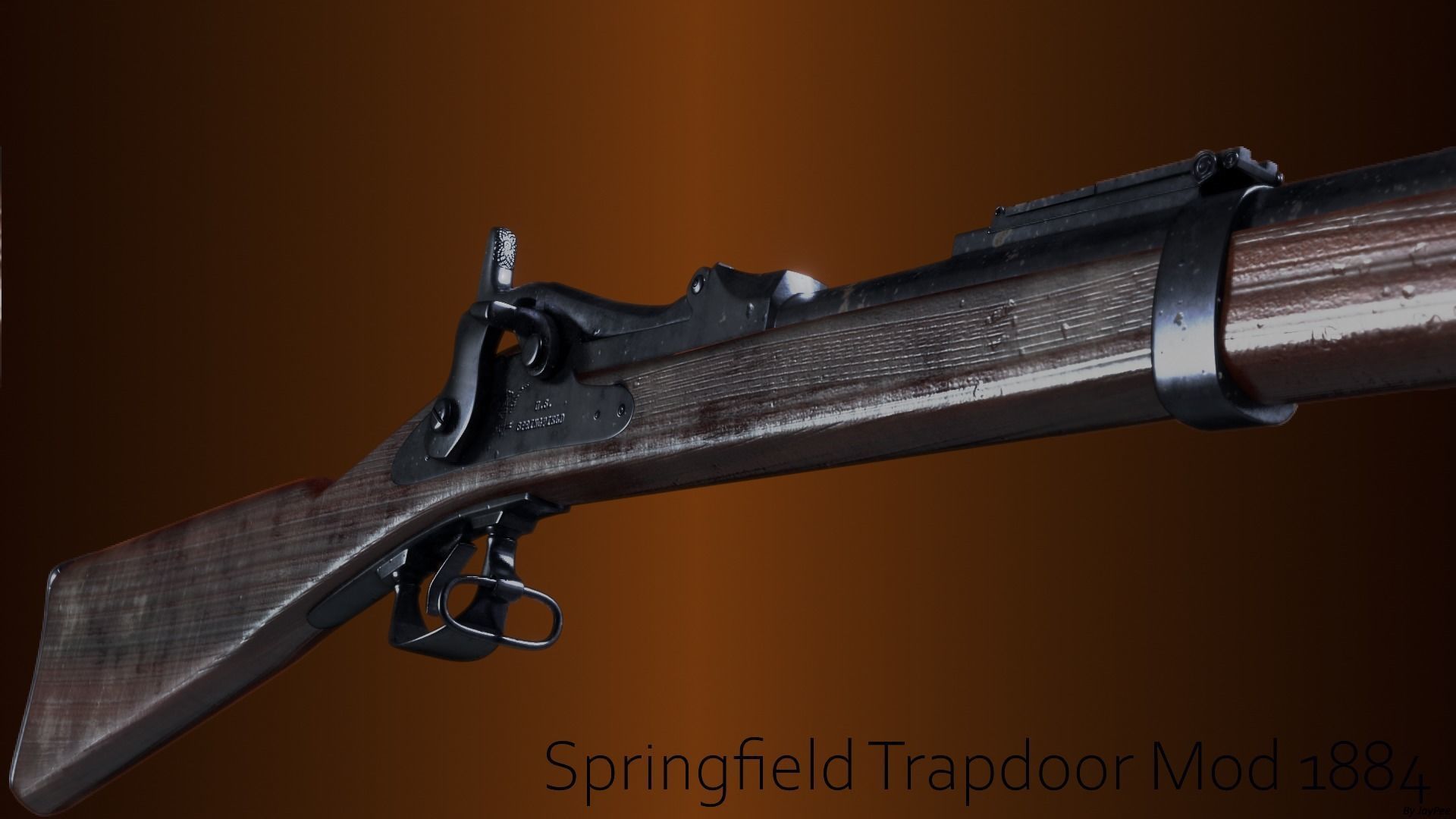 Springfield Trapdoor model 1884 Low-poly 3D model_2