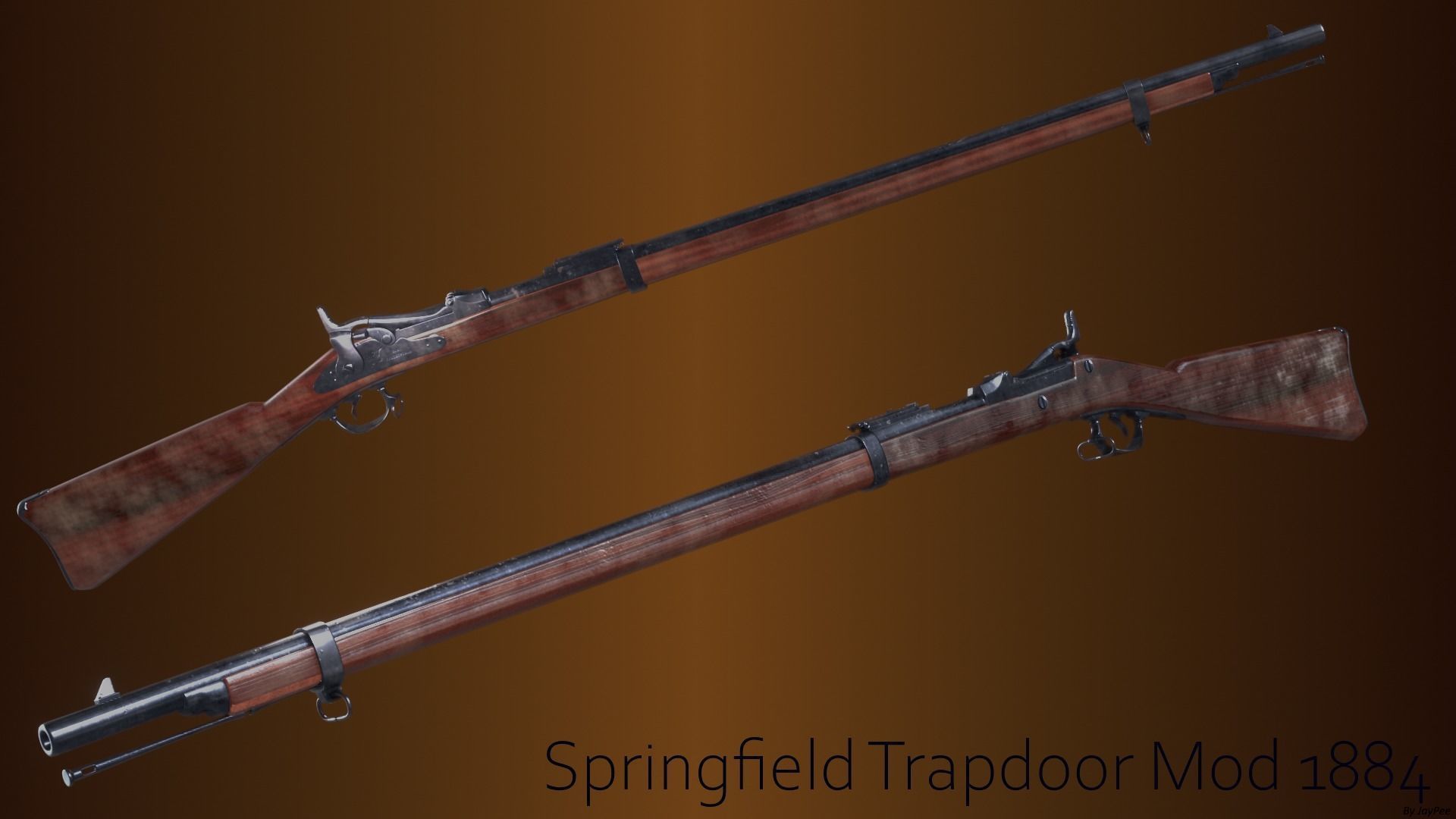 Springfield Trapdoor model 1884 Low-poly 3D model_1