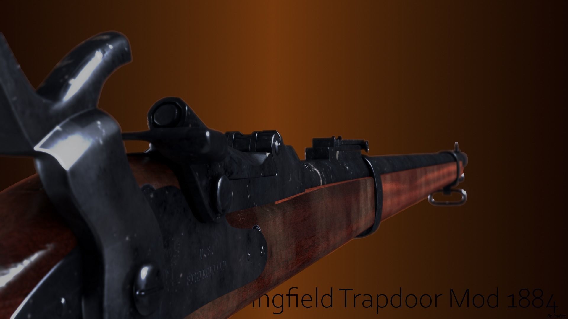 Springfield Trapdoor model 1884 Low-poly 3D model_3