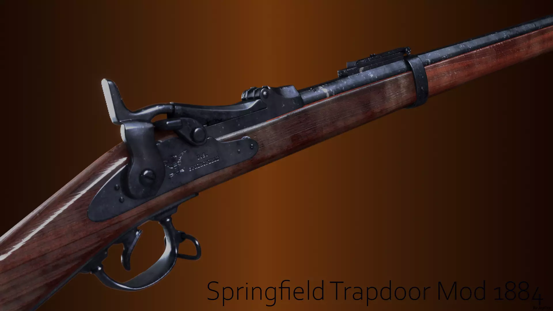 Springfield Trapdoor model 1884 Low-poly 3D model_0