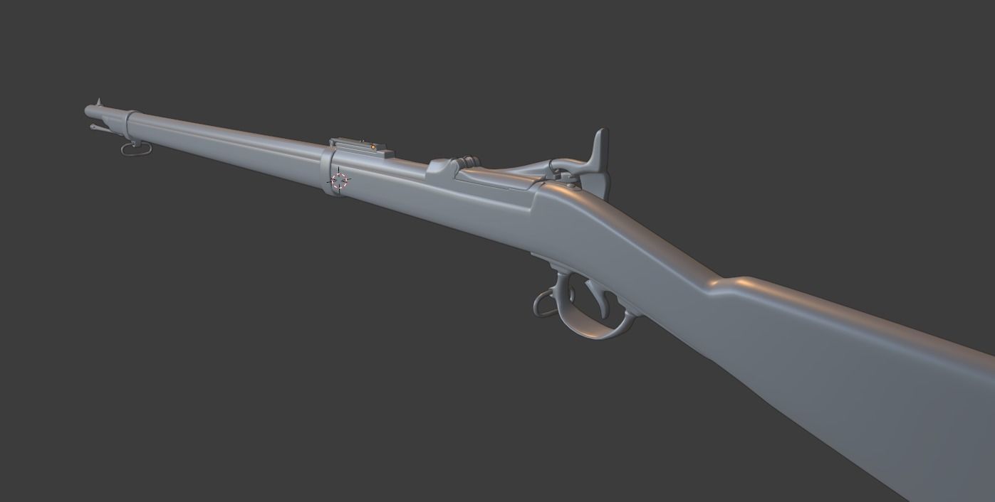 Springfield Trapdoor model 1884 Low-poly 3D model_10