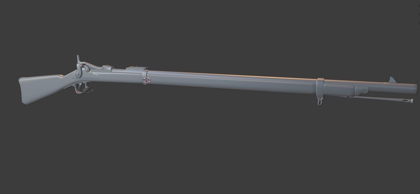 Springfield Trapdoor model 1884 Low-poly 3D model_9
