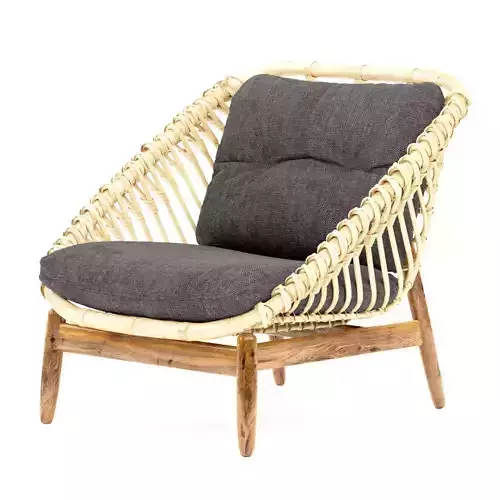 Cane Rattan Lounge Armchair
