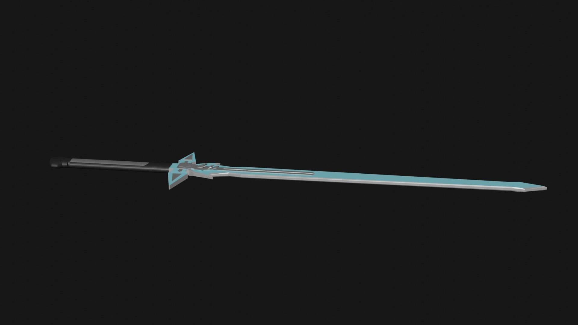 Dark Repulser Kirito Sword SAO Lowpoly Style 3D model_4
